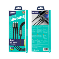 JELLICO Kabel B11 3in1 3.1A 1.2M schwarz